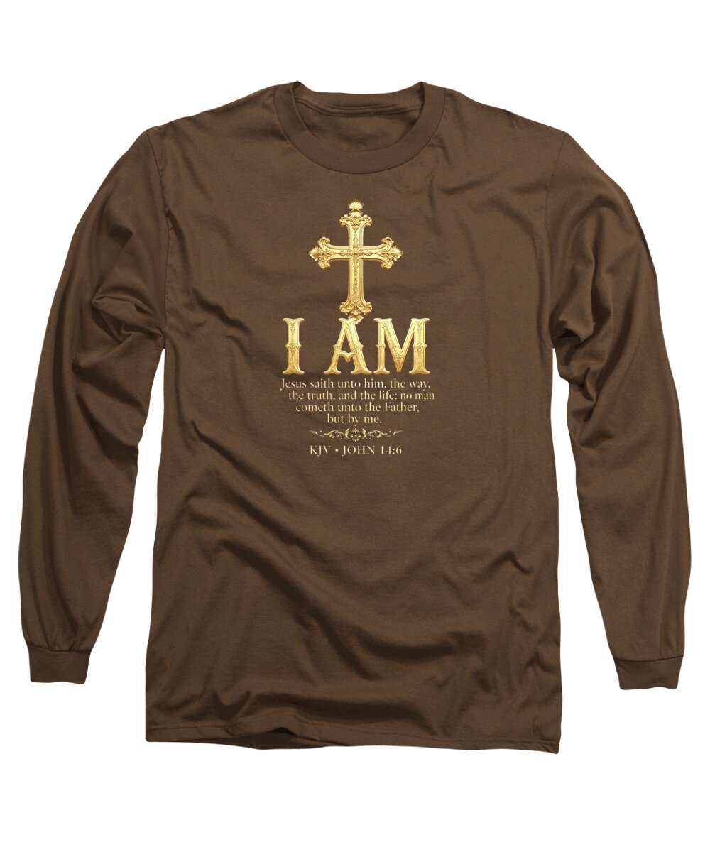 Golden Cross — Biblical Quote Long-Sleeve Tee