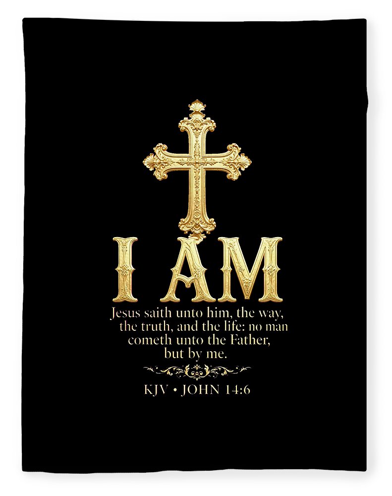 Golden Cross — Biblical Quote Christian Blanket