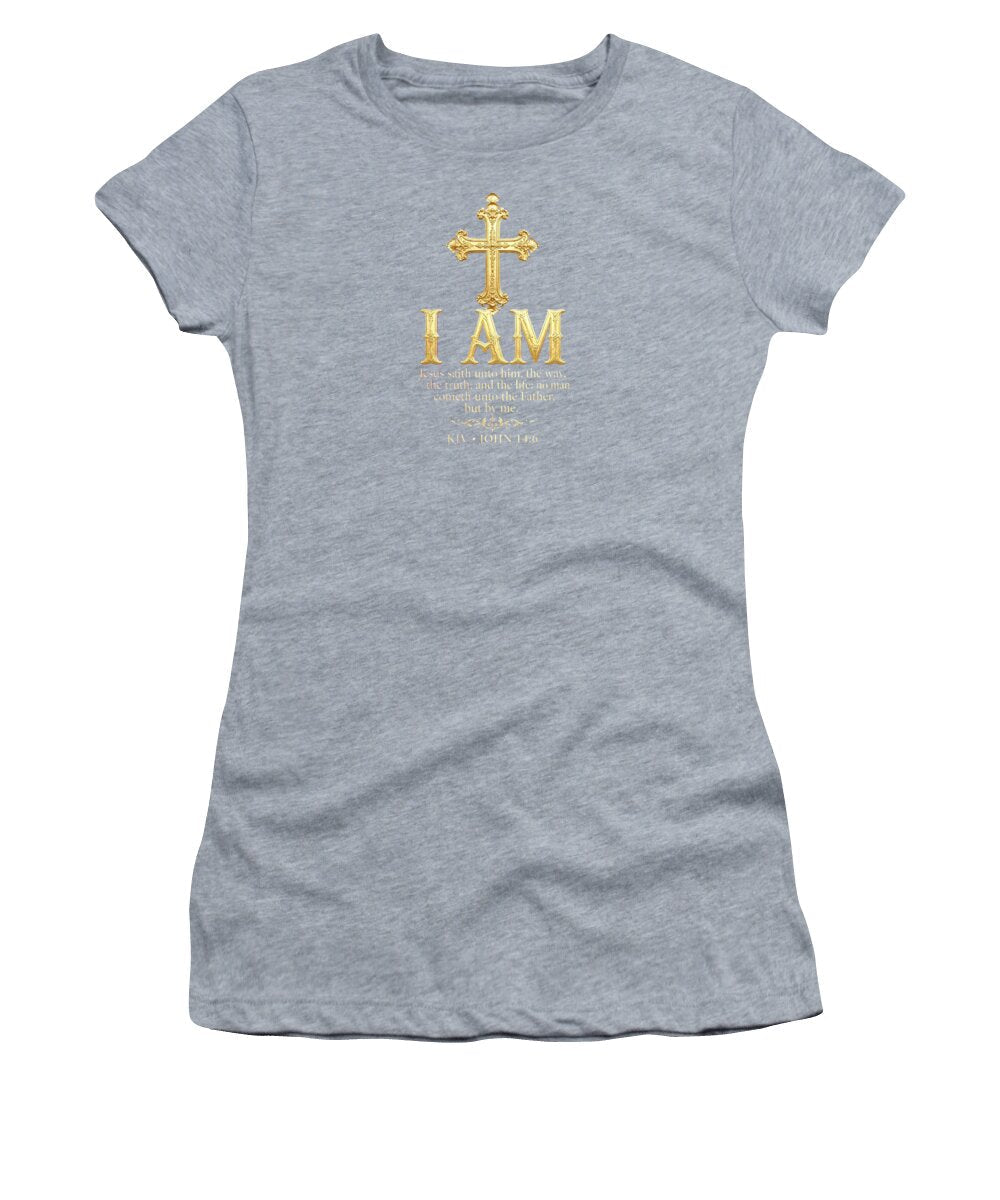 Women's Christian golden cross tee alternate view