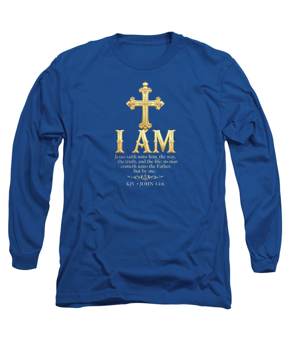 Golden Cross — Biblical Quote Long-Sleeve Tee