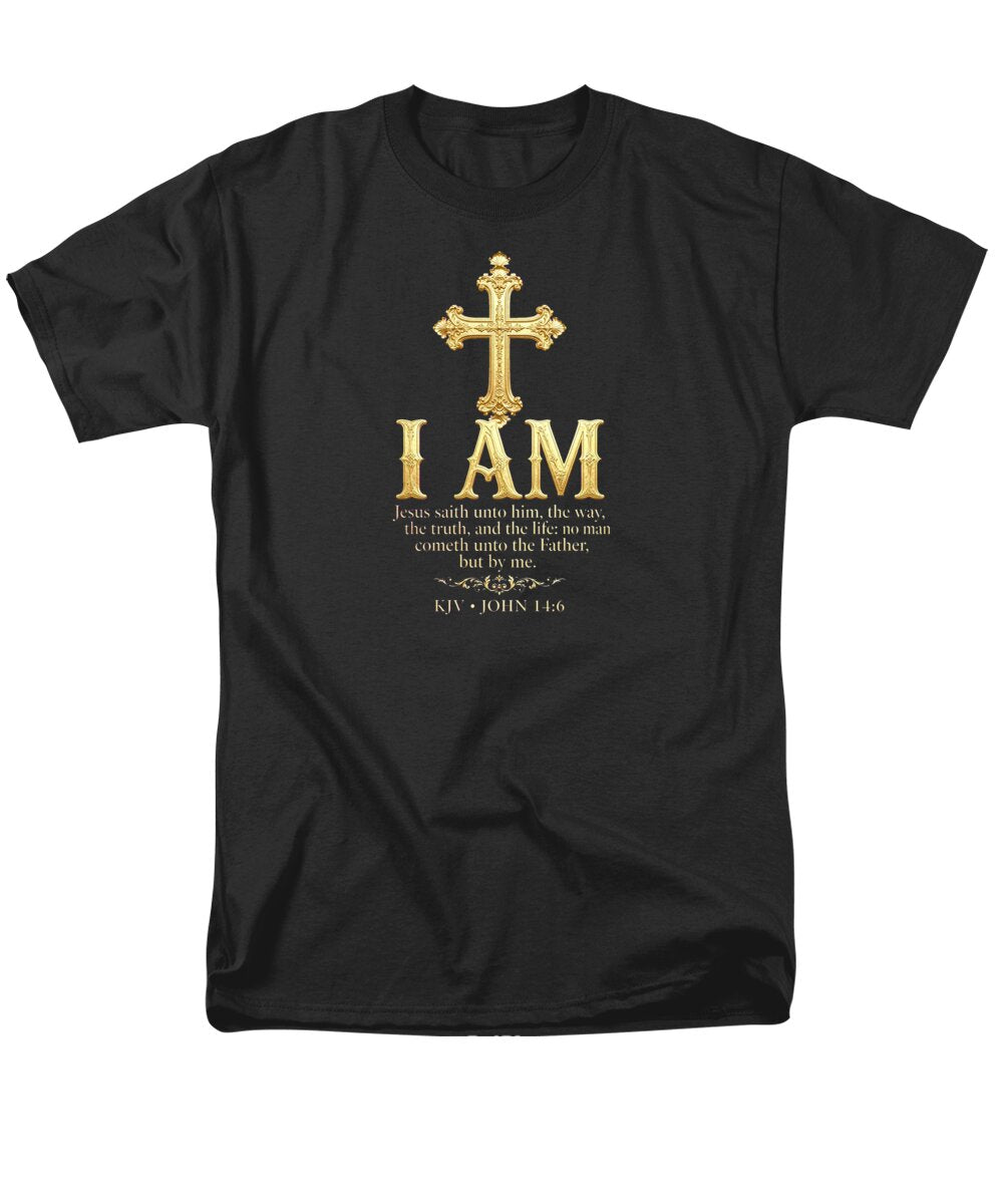 Golden Cross — Biblical Quote Men's Tee