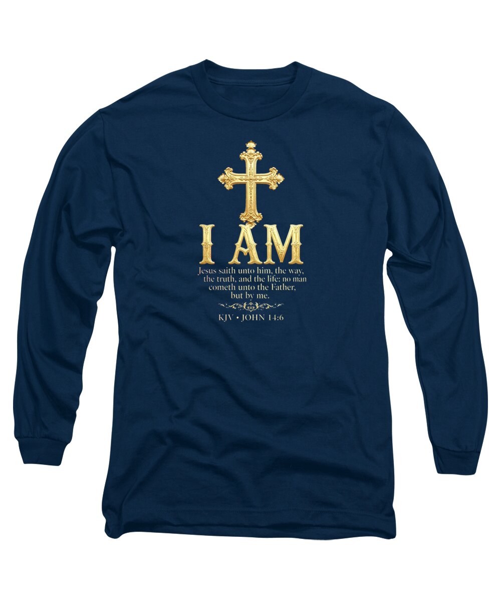 Golden Cross — Biblical Quote Long-Sleeve Tee