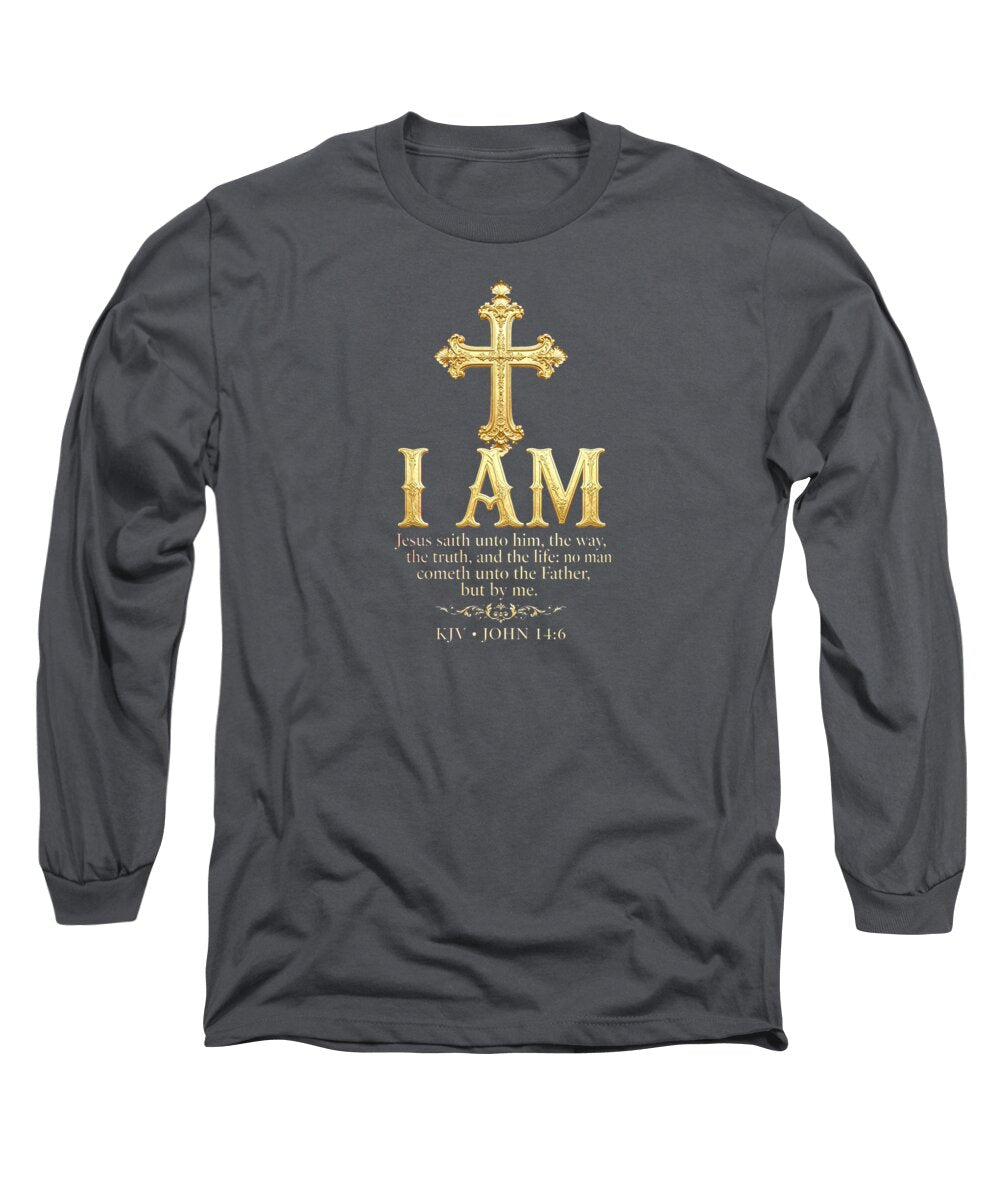 Christian golden cross long sleeve shirt alternate view