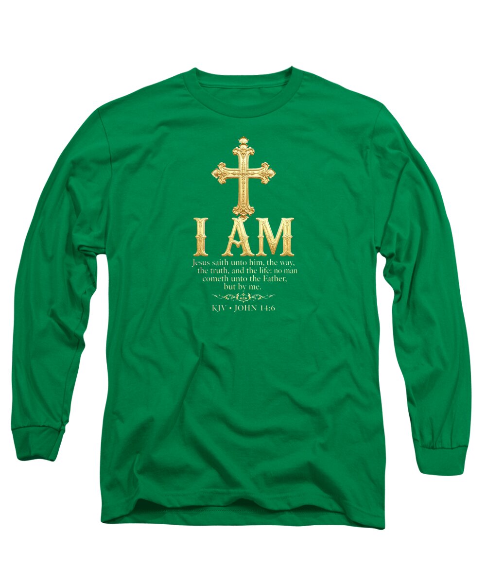 Golden Cross — Biblical Quote Long-Sleeve Tee