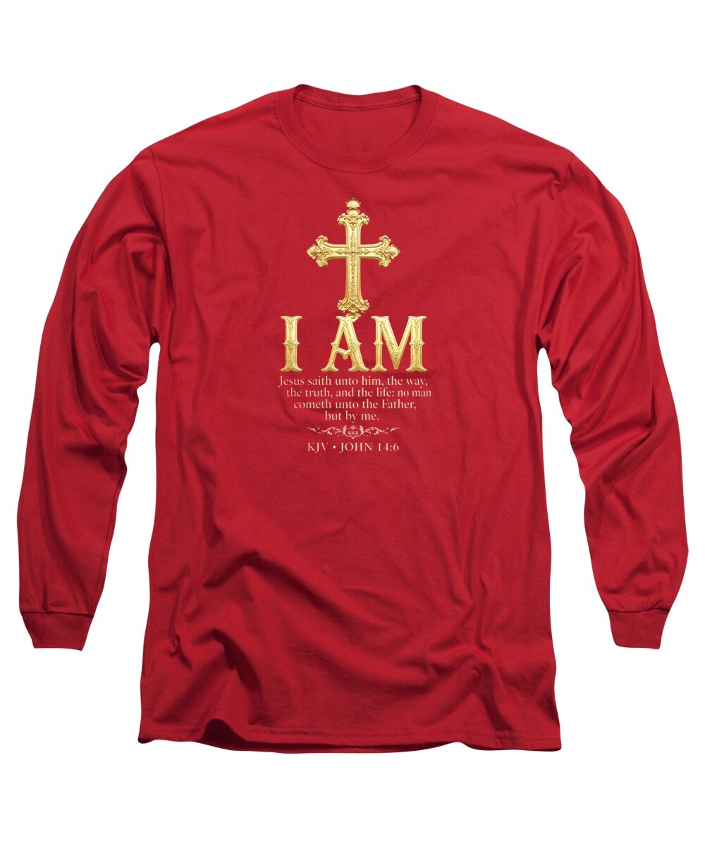 Golden Cross — Biblical Quote Long-Sleeve Tee