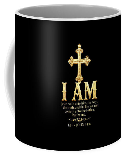 Golden Cross — Biblical Quote Christian Mug