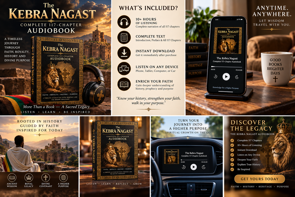 Kebra Nagast audiobook lifestyle and listening mockups