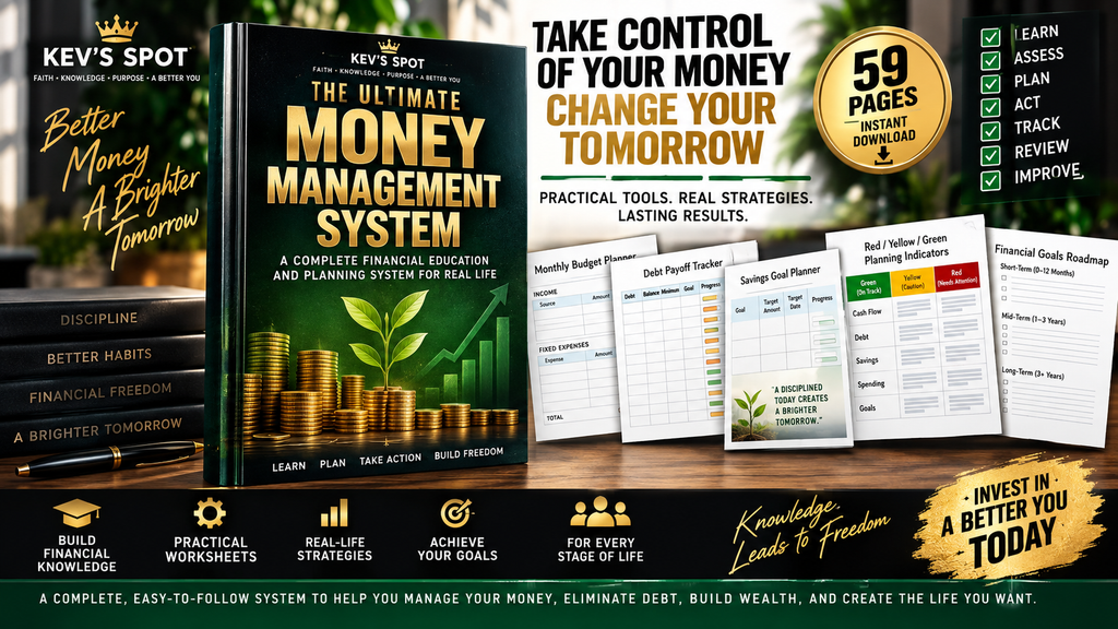 Kev's Spot Ultimate Money Management System 59-page financial education and budgeting workbook