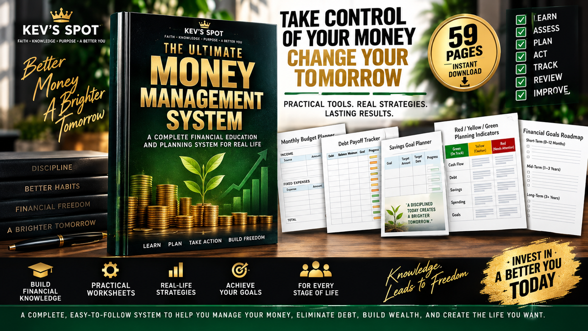 Kev's Spot Ultimate Money Management System 59-page financial education and budgeting workbook