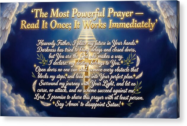 Prayer with Heavenly Imagery — Acrylic Print