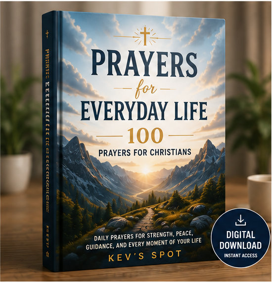 Prayers for Everyday Life book mockup with mountain cover