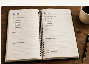 Reese Edition daily reading page on tablet