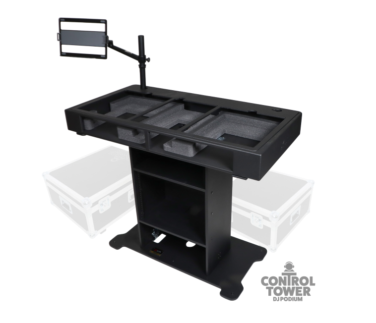 ProX DJ Control Tower with 2 Flight Cases – Black