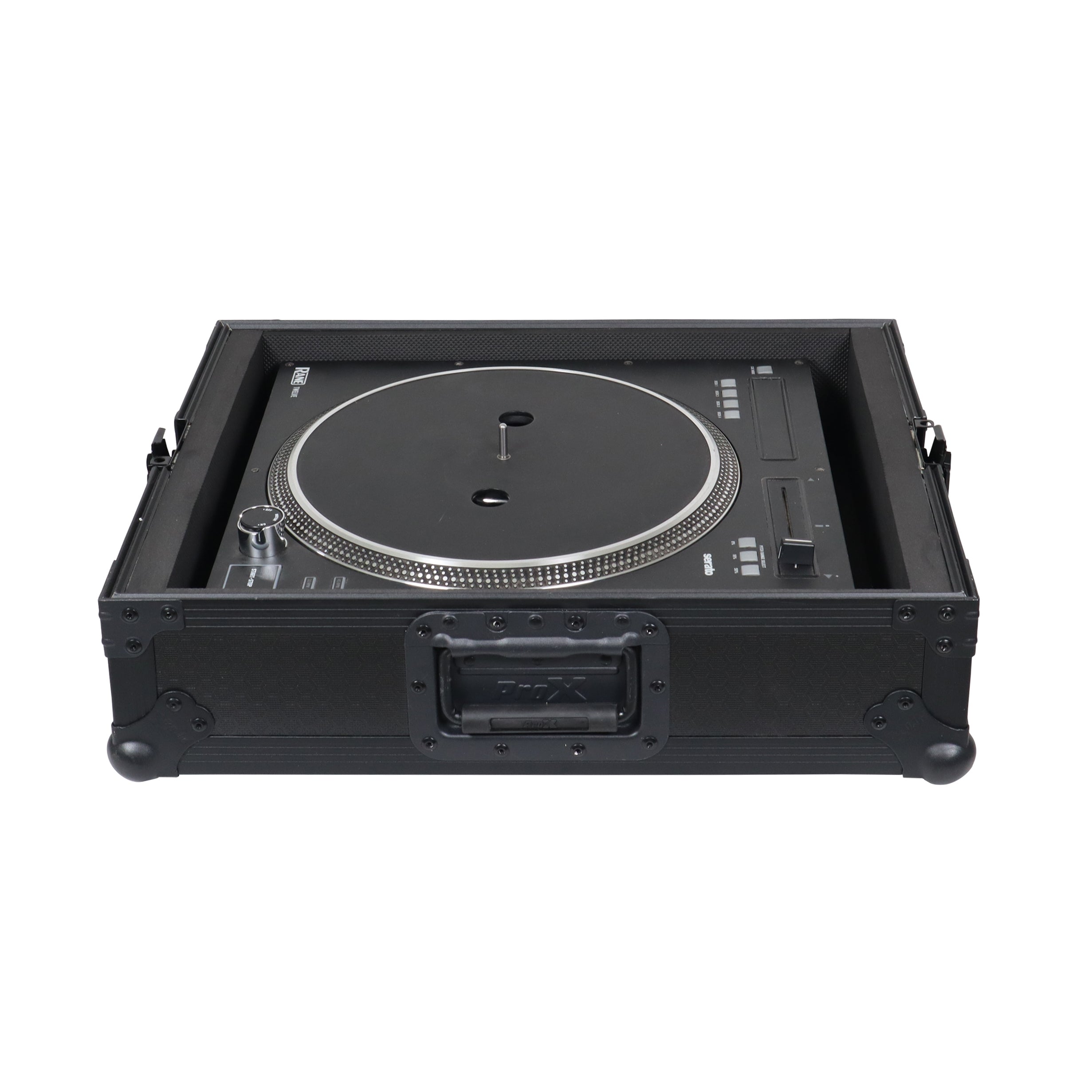 ProX Universal Turntable Flight Case with Foam Kit – Black