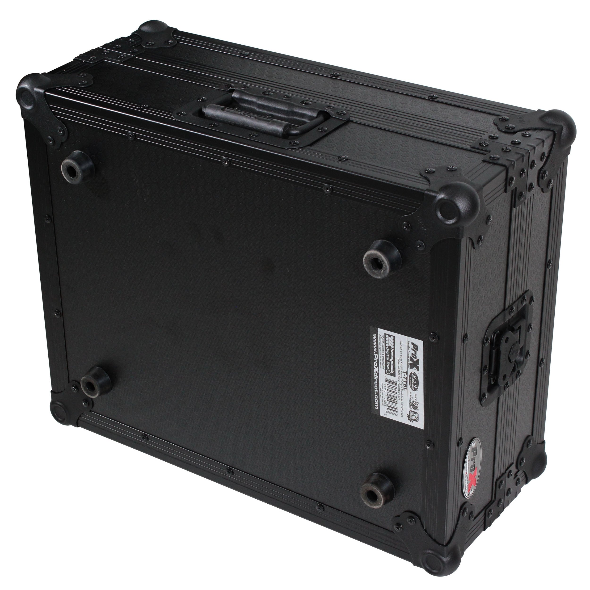 ProX Universal Turntable Flight Case with Foam Kit – Black
