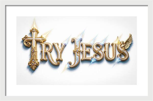 Try Jesus Typography — Framed Print