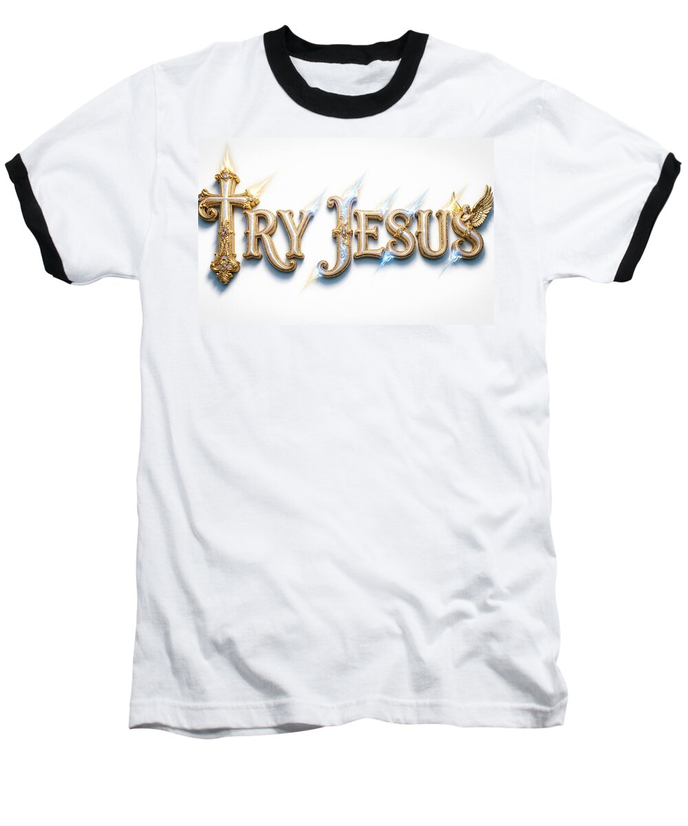 Try Jesus — Christian Baseball Tee