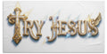 Try Jesus — Christian Typography Beach Towel