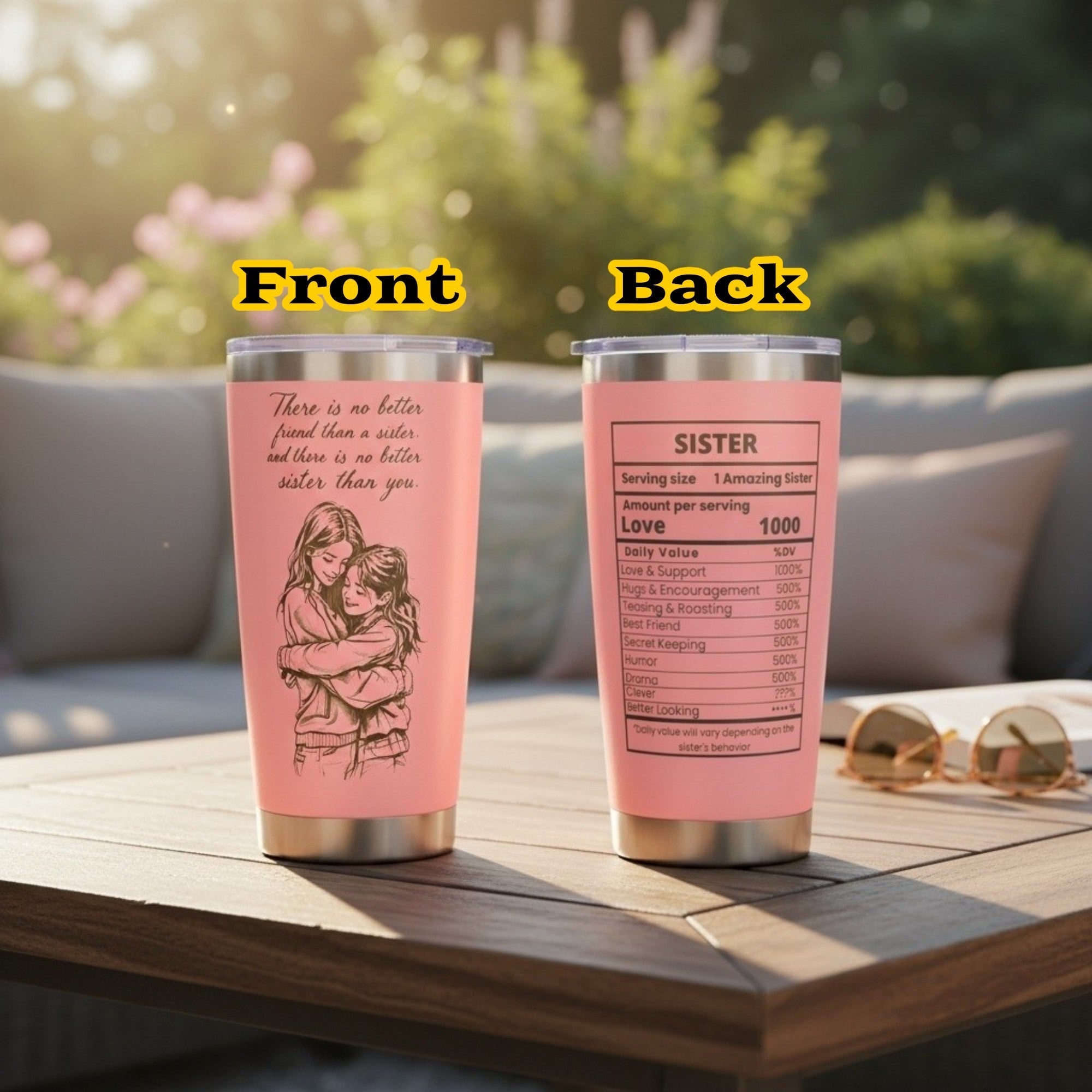 Sister Gift 20oz Insulated Stainless Steel Travel Tumbler