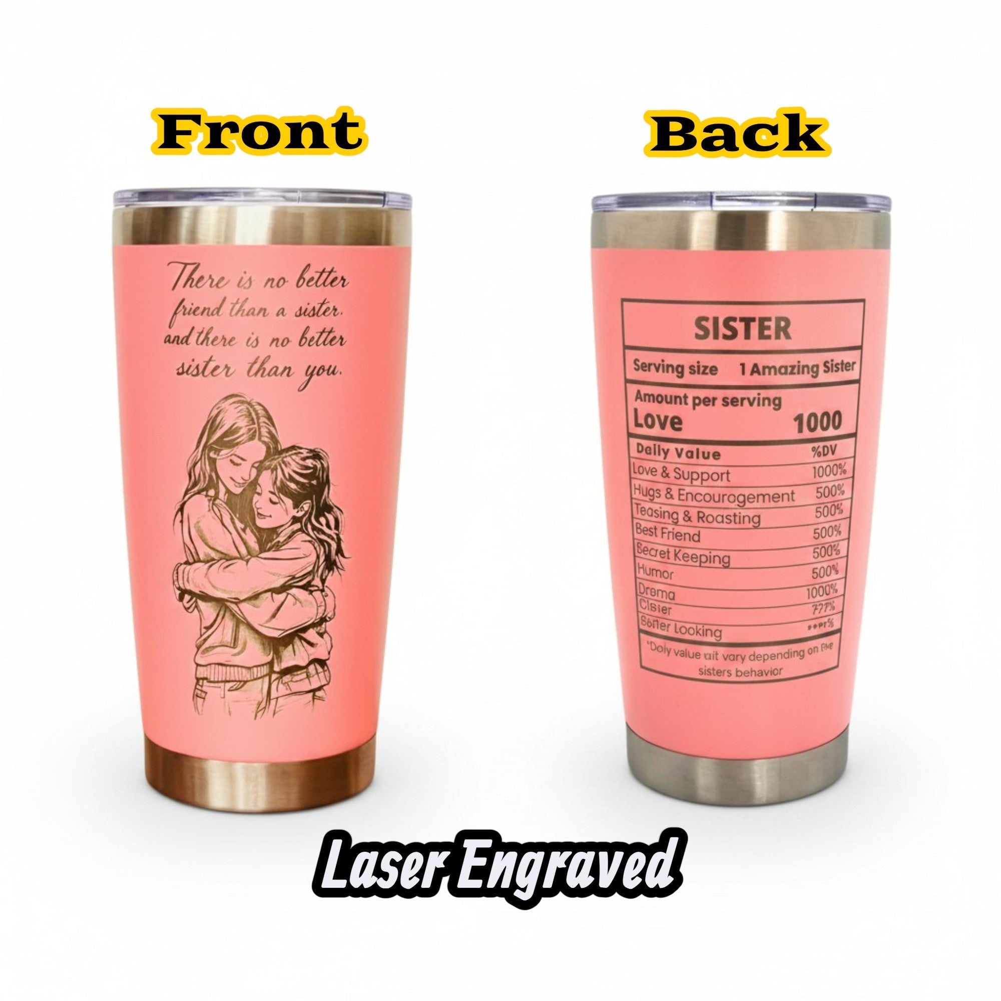 Sister Gift 20oz Insulated Stainless Steel Travel Tumbler