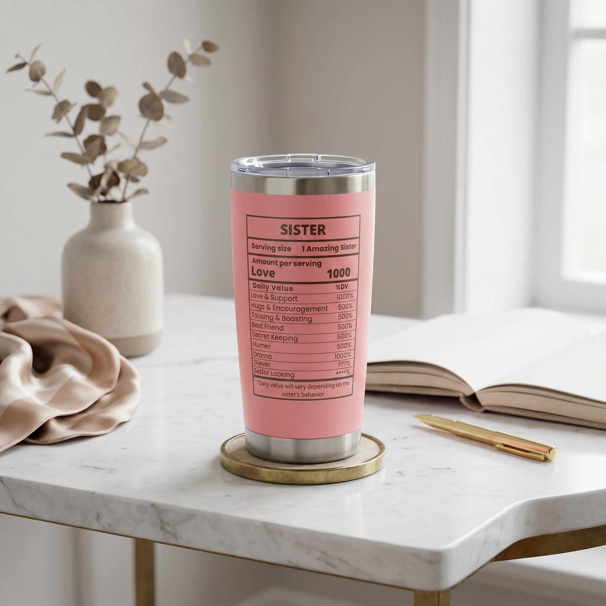 Sister Gift 20oz Insulated Stainless Steel Travel Tumbler