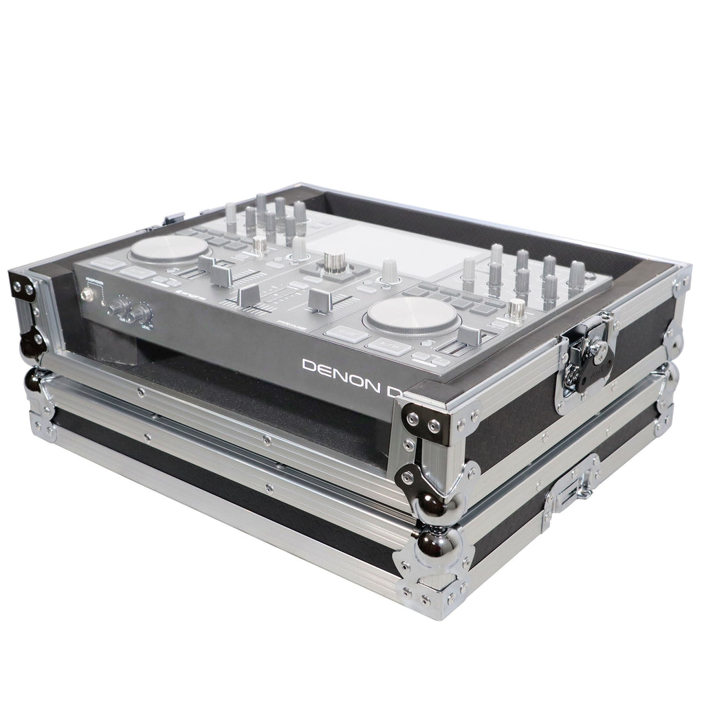 ProX ATA Flight Case for Denon DJ Prime Go – Silver on Black