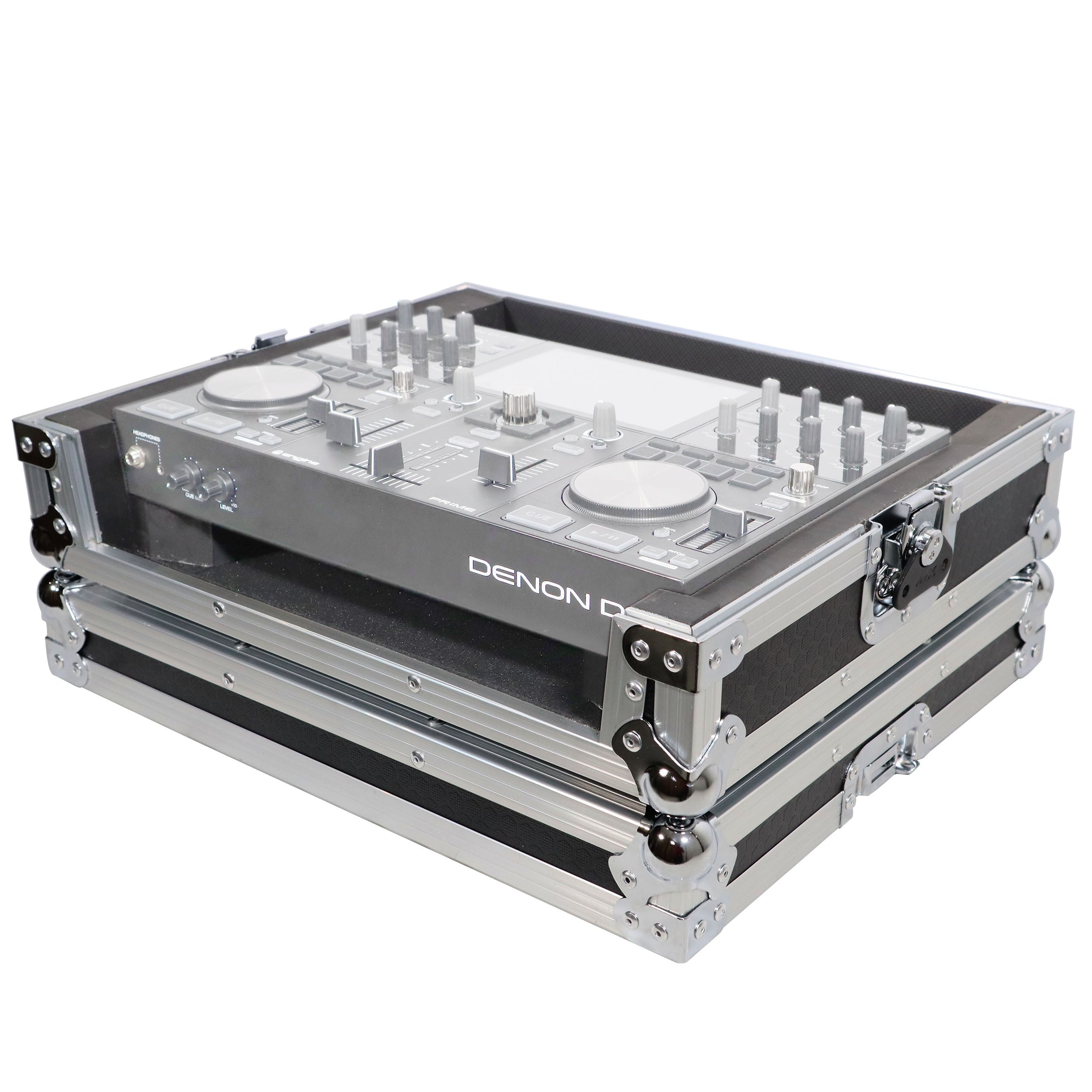 ProX ATA Flight Case for Denon DJ Prime Go – Silver on Black