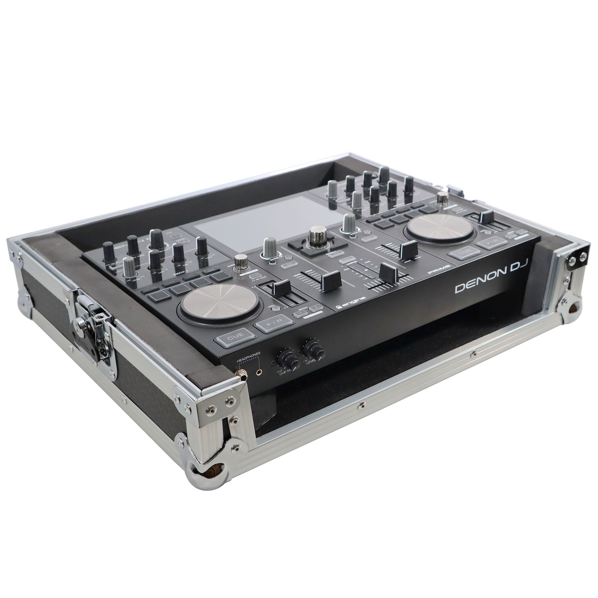 ProX ATA Flight Case for Denon DJ Prime Go – Silver on Black