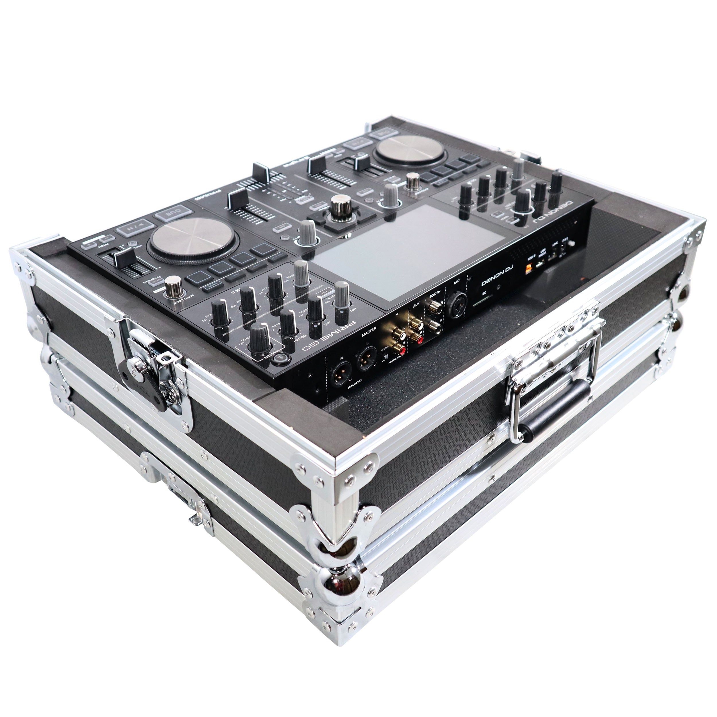 ProX ATA Flight Case for Denon DJ Prime Go – Silver on Black