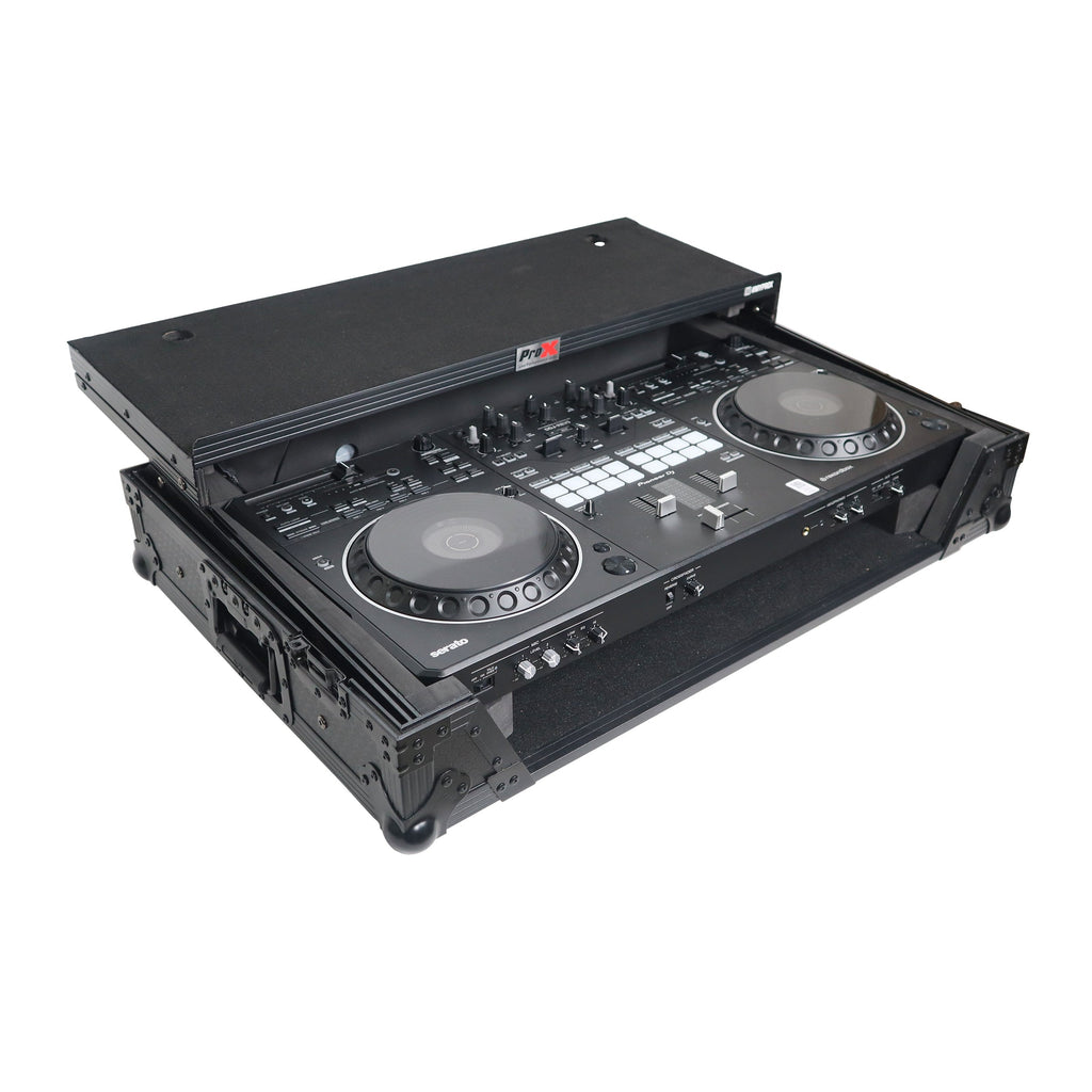 ProX ATA Flight Case for Pioneer DDJ-REV5 with Laptop Shelf, Rack Space & Wheels – Black