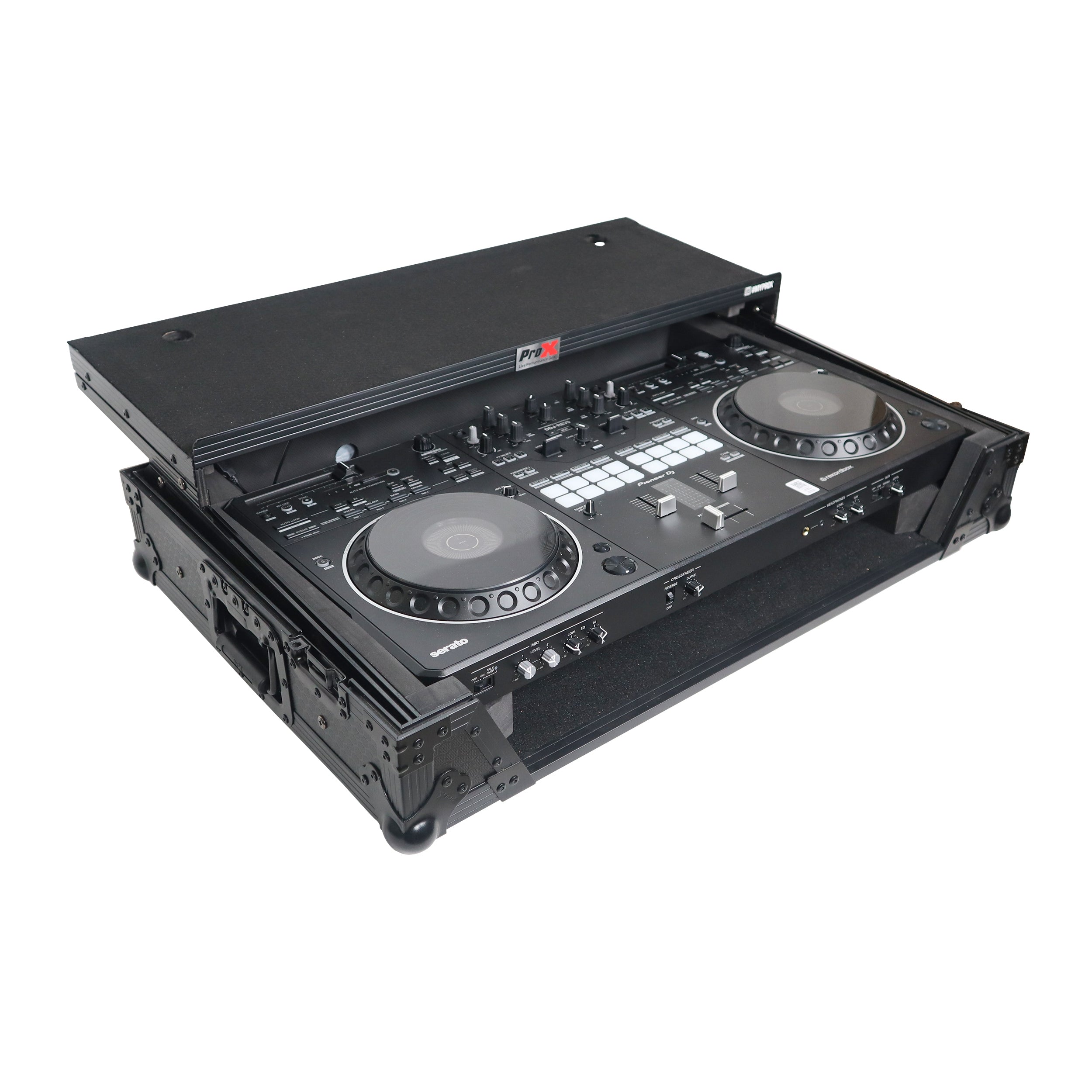 ProX ATA Flight Case for Pioneer DDJ-REV5 with Laptop Shelf, Rack Space & Wheels – Black