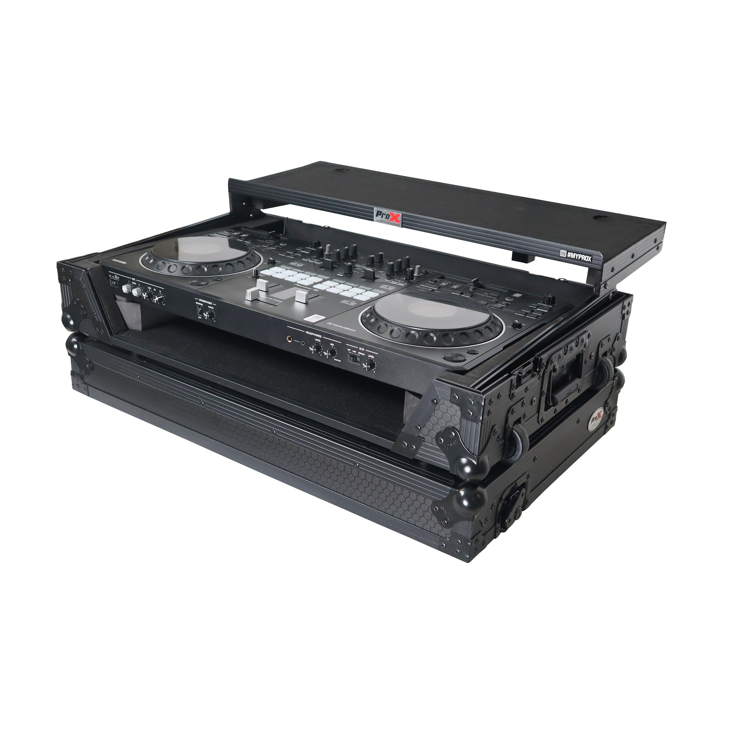 ProX ATA Flight Case for Pioneer DDJ-REV5 with Laptop Shelf, Rack Space & Wheels – Black