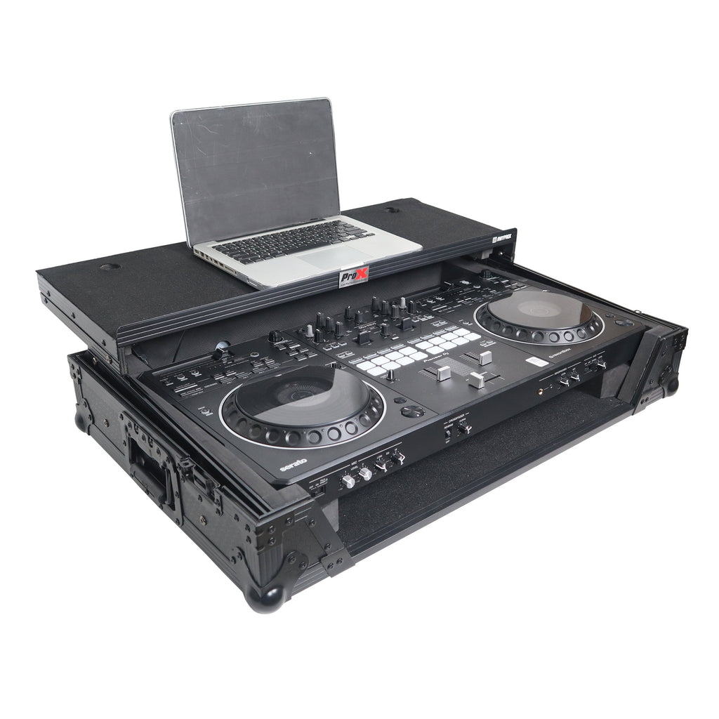 ProX ATA Flight Case for Pioneer DDJ-REV5 with Laptop Shelf, Rack Space & Wheels – Black