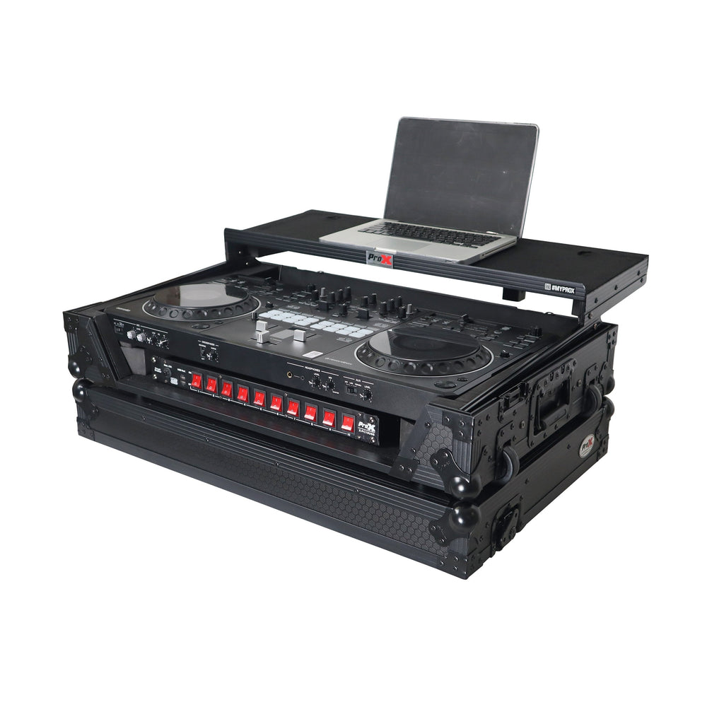 ProX ATA Flight Case for Pioneer DDJ-REV5 with Laptop Shelf, Rack Space & Wheels – Black
