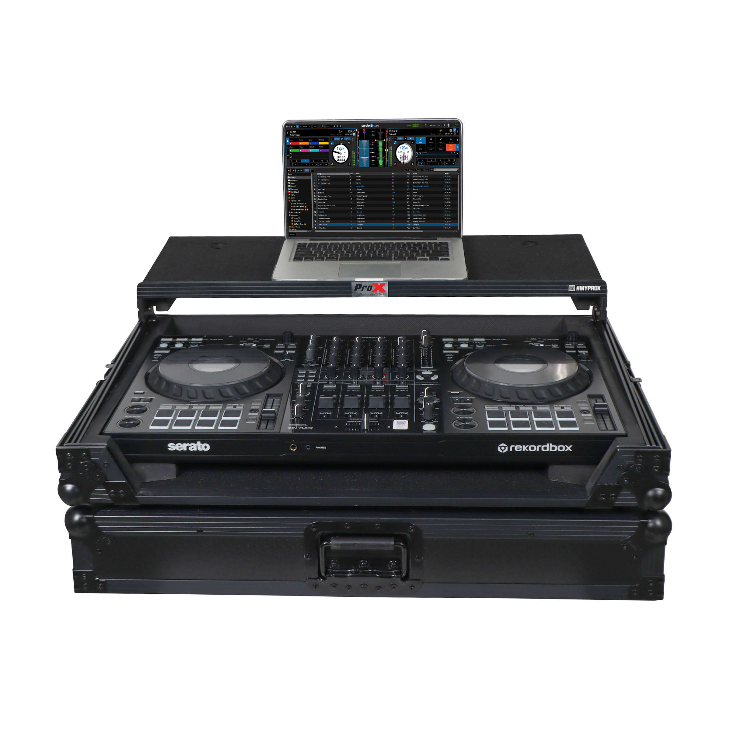 ProX Pioneer DDJ-FLX10/GRV6 Flight Case with Laptop Shelf