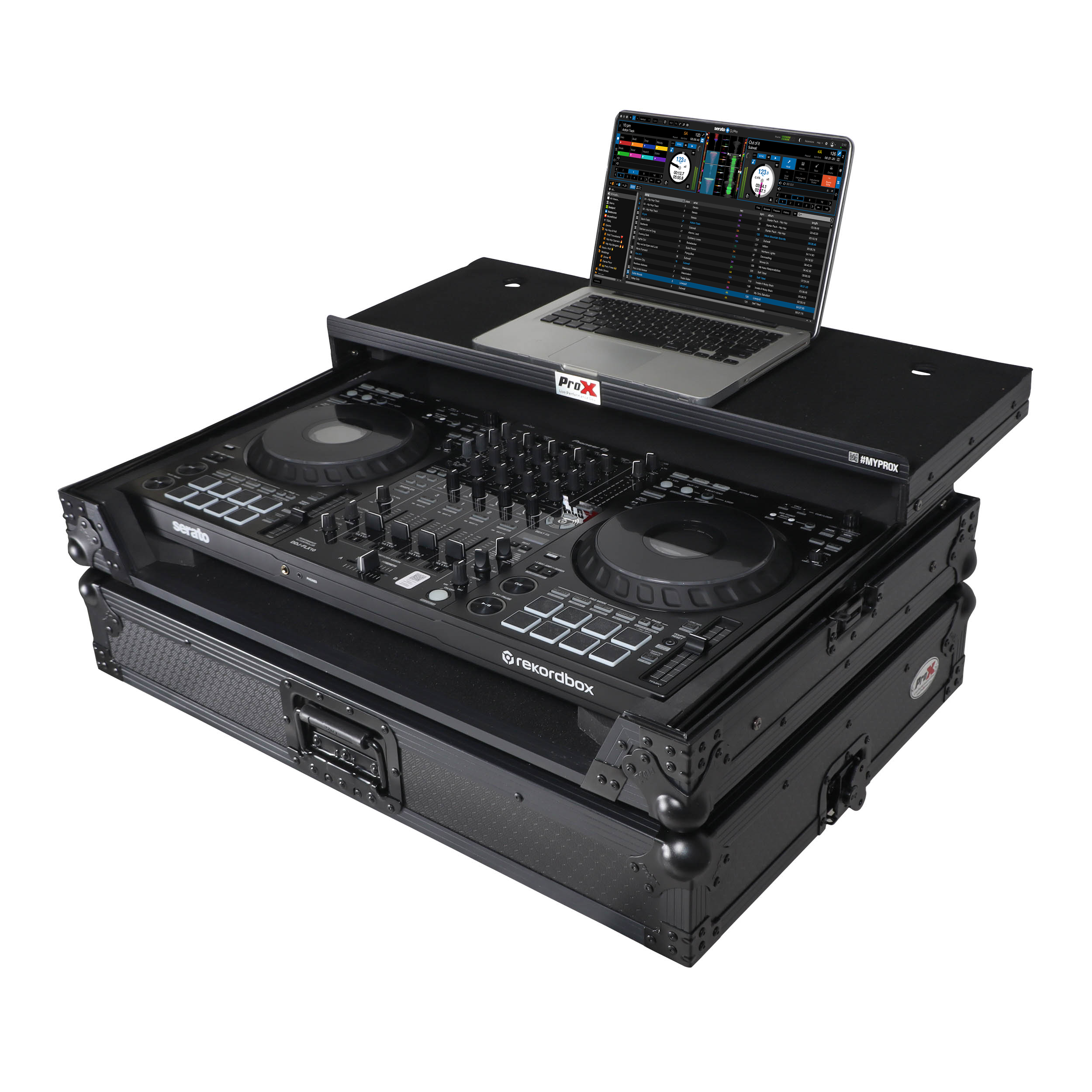 ProX Pioneer DDJ-FLX10/GRV6 Flight Case with Laptop Shelf